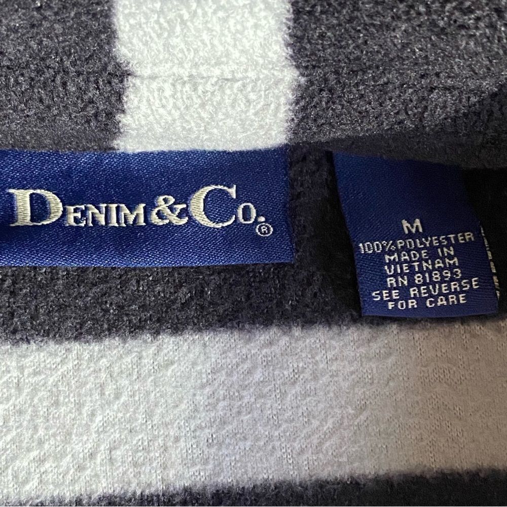 Denim&co striped fleece button down sweater shacket - Picture 3 of 8
